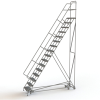 All Directional Rolling Ladder, 16 Steps, 24" Step Width, 160" Platform Height, Steel Haskins Industrial Inc.