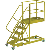 Cantilever Rolling Ladder, Supported, 5 Steps, 40" Platform Depth, 50" Platform Height Haskins Industrial Inc.