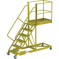 Cantilever Rolling Ladder, Supported, 6 Steps, 40" Platform Depth, 60" Platform Height Haskins Industrial Inc.
