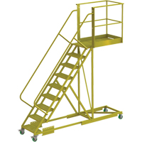 Cantilever Rolling Ladder, Supported, 9 Steps, 40" Platform Depth, 90" Platform Height Haskins Industrial Inc.