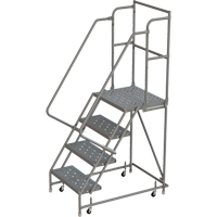 Deep Top Step Rolling Ladder, 4 Steps, 16" Step Width, 40" Platform Height, Steel Haskins Industrial Inc.