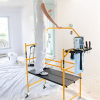 nsemble d'&eacute;chafaudage &agrave; montant de s&eacute;curit&eacute; & tablette pour outils de 4' Jobsite Series, Cadre Acier, 49-1/2" p x 57-3/4" h Haskins Industrial Inc.