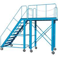 Snow Ladder, Steel, 10 Steps, 99" H, 85-1/2" D, 48" Step, Serrated Haskins Industrial Inc.