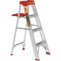 Step Ladder with Paint Tray, 4', Aluminum, 200 lbs. Capacity, Type 3 Haskins Industrial Inc.