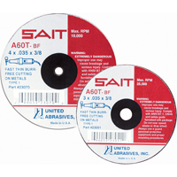 Cut-Off Wheel, 4" x 0.045", 5/8" Arbor, Type 27, Aluminum Oxide, 13500 RPM Haskins Industrial Inc.