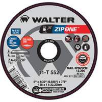 Zip One Cut-Off Wheel, 5" x 1/32", 7/8" Arbor, Type 1, Zirconia Alumina, 12200 RPM Haskins Industrial Inc.