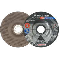 Depressed Centre Grinding Wheels - Allsteel XX, 4-1/2" x 1/8", 7/8" Arbor, Type 27, Zirconia Alumina, 13300 RPM Haskins Industrial Inc.