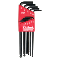 Balldrive Hex Key, Hex End, 7/64" x 3.56" L, L Shape Haskins Industrial Inc.