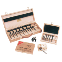Super Forstner Bit Kits in a Wooden Box, 7 Pieces, Steel Haskins Industrial Inc.