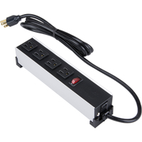 Indoor Brushed Aluminum Power Bar, 4 Outlet(s), 6' Haskins Industrial Inc.