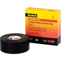 Scotch&reg; Linerless Rubber Splicing Tape 130C, 25.4 mm (1") x 9.14 m (30'), Black Haskins Industrial Inc.