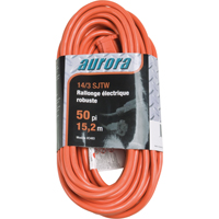 Vinyl Extension Cord, Outdoor, SJTW, 14/3 AWG, 15 A, 50' Haskins Industrial Inc.