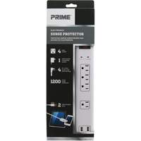 Limiteurs de surtension avec chargeur USB, 4 Prises, 1200 J, 1875 W, Cordon 4' Haskins Industrial Inc.