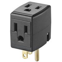 Grounded Triple Cube, 3 Outlet(s), None, 15 Amps, 1875 W, 125 V Haskins Industrial Inc.