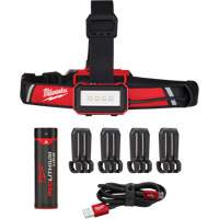 Low-Profile USB Headlamp, LED, 600 Lumens, 2 Hrs. Run Time, Rechargeable Batteries Haskins Industrial Inc.