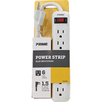 Power Strip, 6 Outlet(s), 1-1/2', 15 A, 1875 W, 125 V XJ246 | Haskins Industrial Inc.