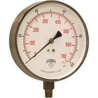 Contractor Pressure Gauge, 4-1/2" , 0 - 100 psi, Bottom Mount, Analogue YB900 | Haskins Industrial Inc.