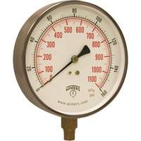 Contractor Pressure Gauge, 4-1/2" , 0 - 160 psi, Bottom Mount, Analogue YB901 | Haskins Industrial Inc.
