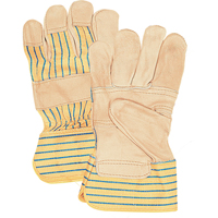Fitters Patch Palm Gloves, Large, Grain Cowhide Palm, Cotton Inner Lining YC386R | Haskins Industrial Inc.