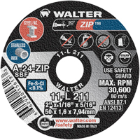 Zip™ Cut-Off Wheel, 2" x 1/16", 5/16" Arbor, Type 1, Aluminum Oxide, 5100 RPM YC582 | Haskins Industrial Inc.