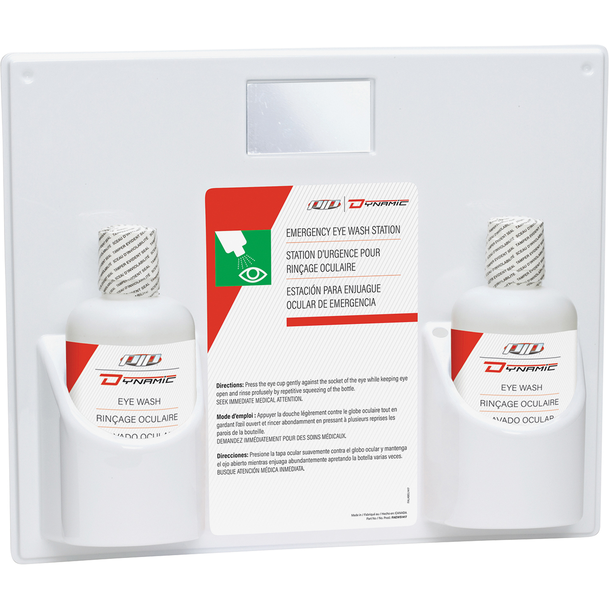 Dynamic Safety Eyewash Station with Isotonic Solution, Double Haskins